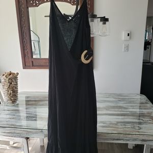 Wrap maxi dress in linen